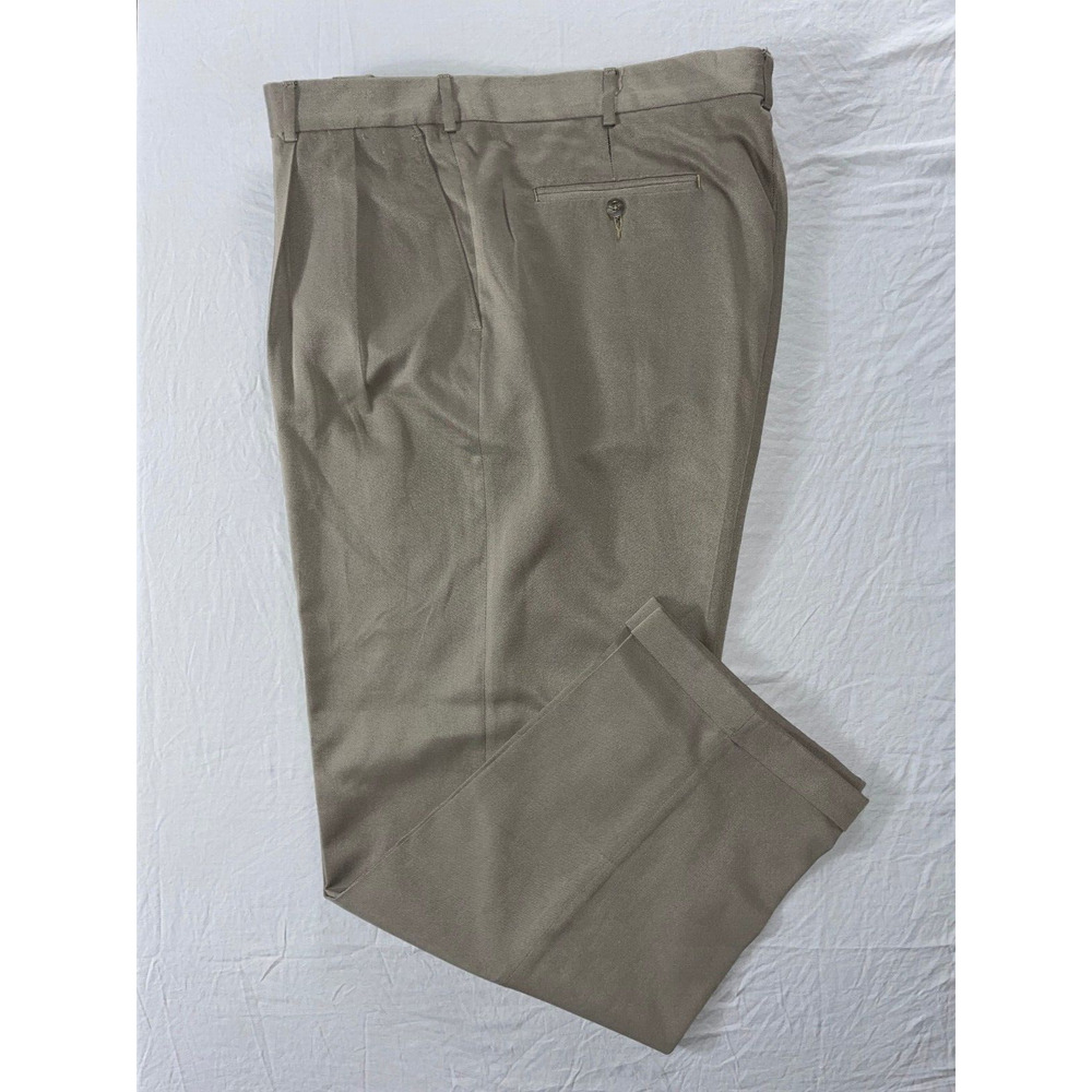Perry Ellis Portfolio Washable Pleated/Cuffed Microfiber Dress Slacks. 38X32 EUC
